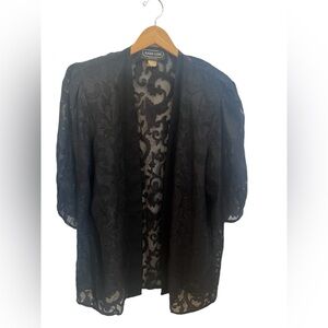 Vintage Karo Line Black Jacket Topper Size Medium